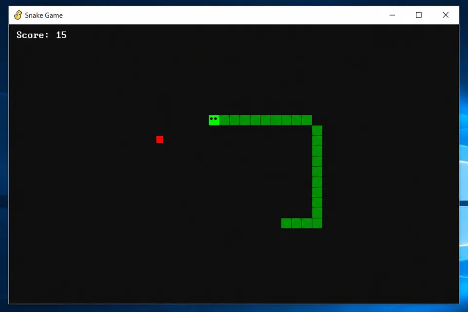 Student Python Pygame snake game project screenshot